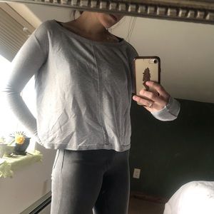 Women’s xs billabong lightweight grey open back sweater.